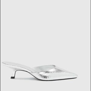 Reformation Wilda Kitten Mule Silver - Size 9